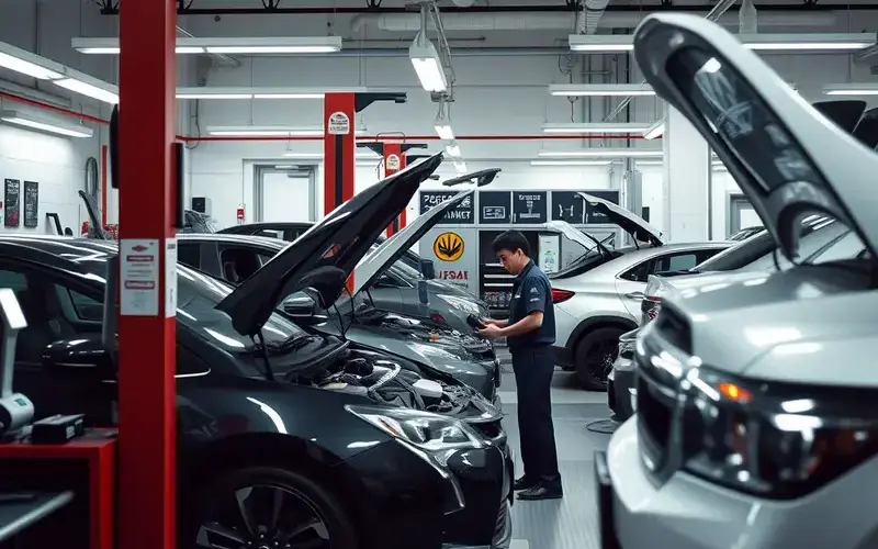 信栄自動車整備センター作業場